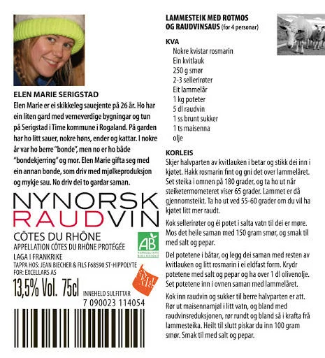 Elen Marie på 26 år driv den verneverdige familiegarden på Serigstad i Time kommune i Rogaland på fabelaktig vis, og tek vare på både kultur og kvalitet med ein eineståande integritet, slik at alle som er glad i god mat kan finne nydeleg lammekjøt i butikken.