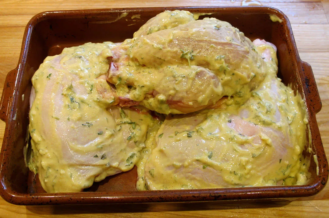 sennepsmarinert kyllinglår og vårkylling