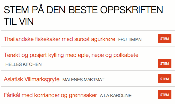 Her kan du klikke deg inn på lenken og se de andre bidragene, samt stemme på din favoritt: http://votewidget.herokuapp.com 