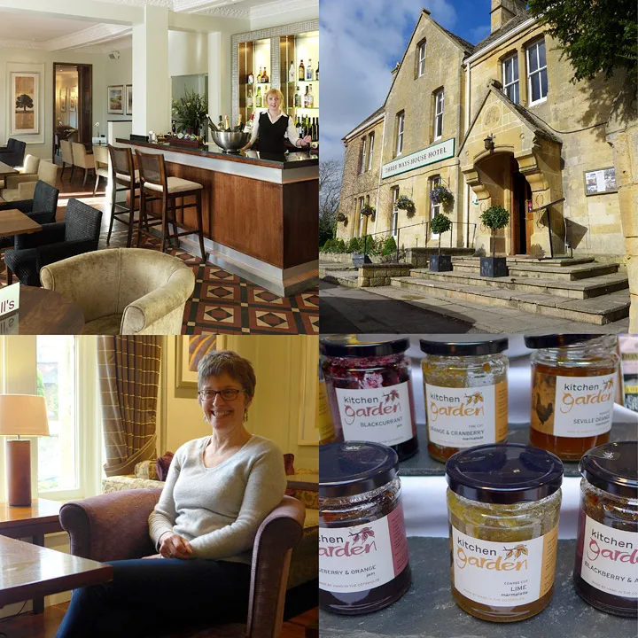 Koselig bar på The Tree Ways Hotel. Hyggelige Jill og lokale marmelader i frokostrommet