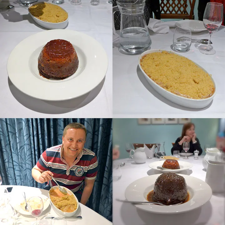 Bloggerne koser seg med pudding. Disse puddingen ble laget spesielt for oss og er 1/4 størrelse av de de serverer på pudding-kvelder.