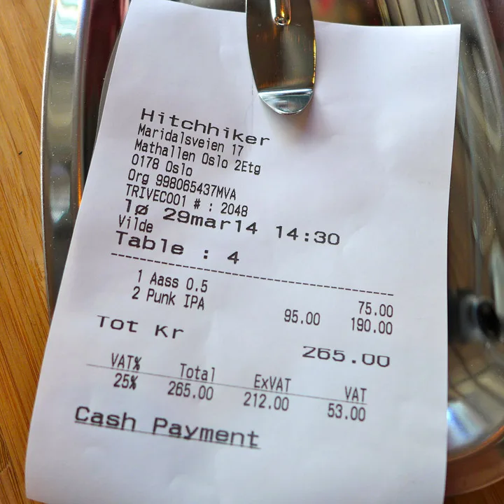 75 kr for halvliter'n er ikke noe å si på.