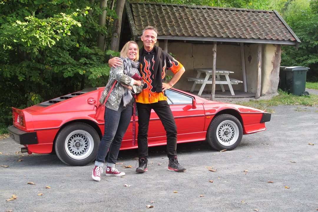 Johnny og Cecilie på vei til vår siste konkurranse.