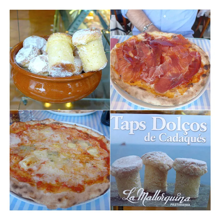 Plaza har de beste pizzaene i byen. Pass deg for Taps de Cadaques til dessert. Masse flambert rom...