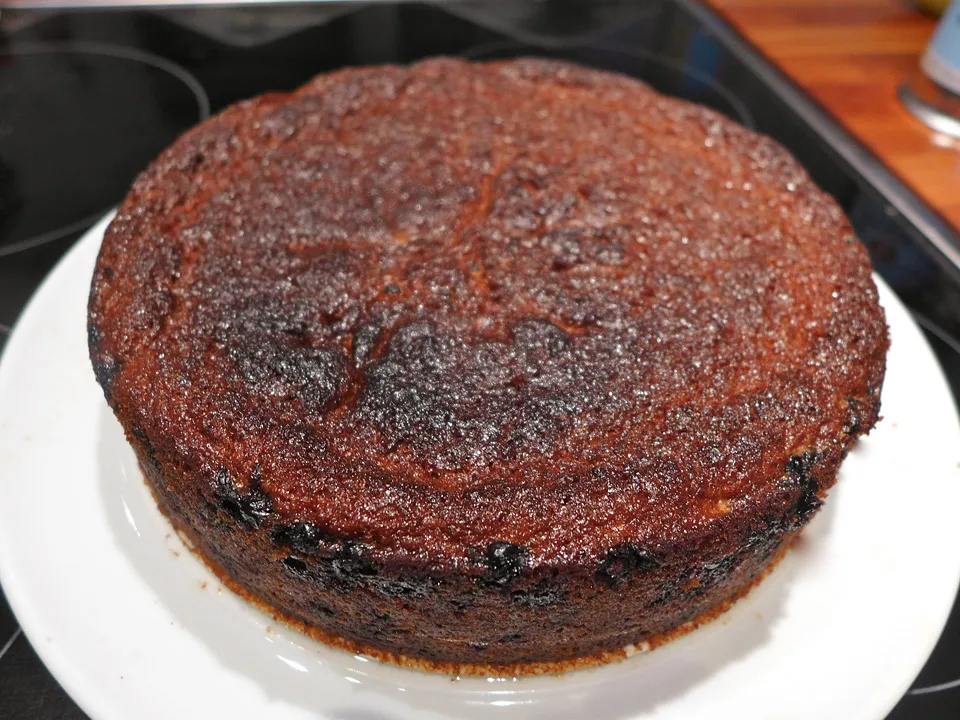 Ferdig blåbærkake.