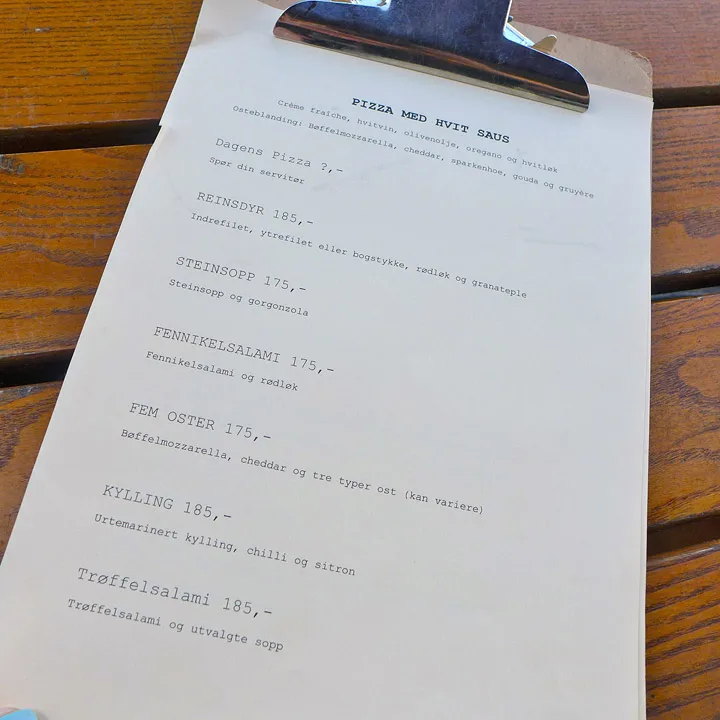 Reinsdyrpizza? Må prøves neste gang.