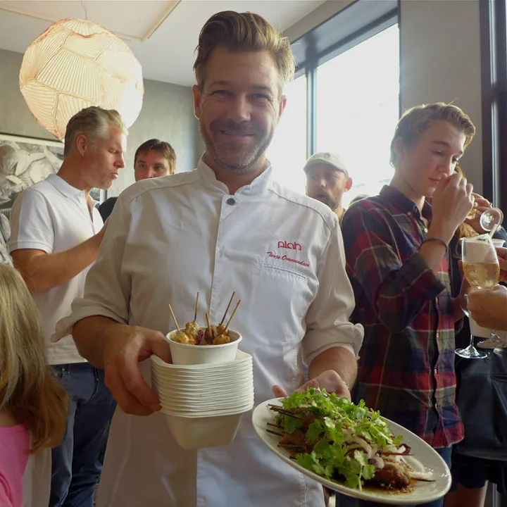 Terje Ommundsen mannen bak Plah. Her fra åpningsfesten av Plah Home sist helg.
