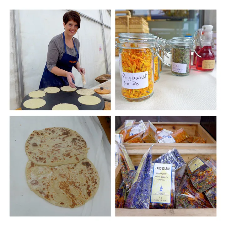 Lompekurs ved Monica Brubakke. Herlige varer å få kjøpt på matmarkedet.
