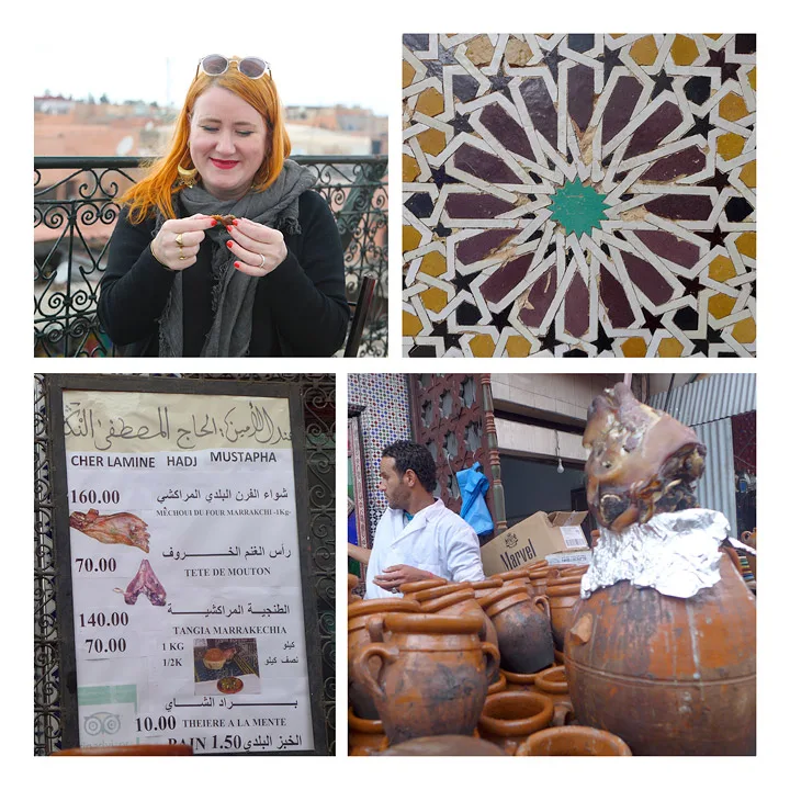 Jeg spurte Madani om hva restauranten vi spiste på het, men han så bare rart på meg å sa "The Michuie Place". Ok. Det ligger altså fire-fem på rad og rekke og de serverer det samme, så da er det vel ikke mer innviklet enn at man bare tar det stedet som har ledig plass. Spør etter dette når du kommer til Marrakech og sørg for å spise dette mens du er der. Anbefales på det varmeste!