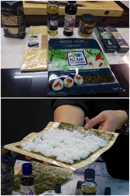 Her skal det lages sushi!