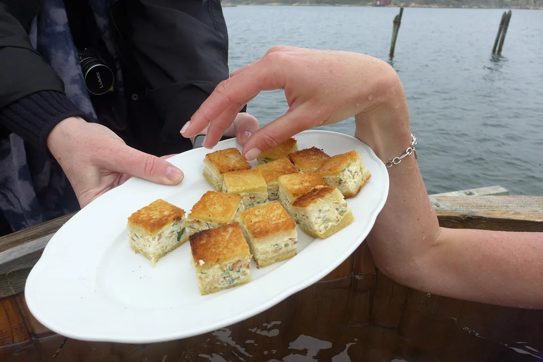 Surkål- og svinekjøtt Club Sandwich. Yum!