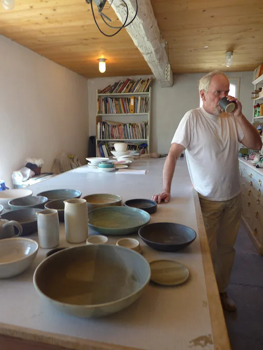 Torben tar seg en velfortjent kaffepause.