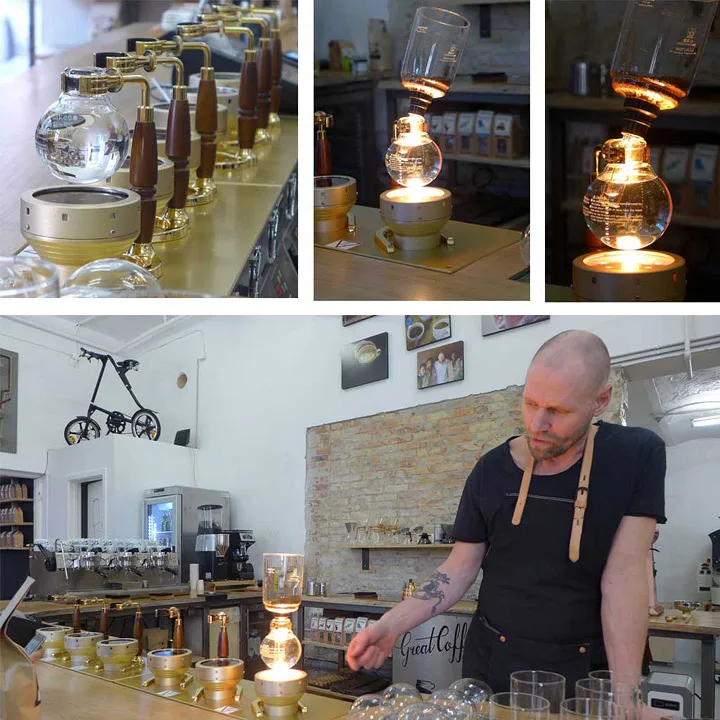 Siphon-brygget kaffe. Og hvilken kaffe!