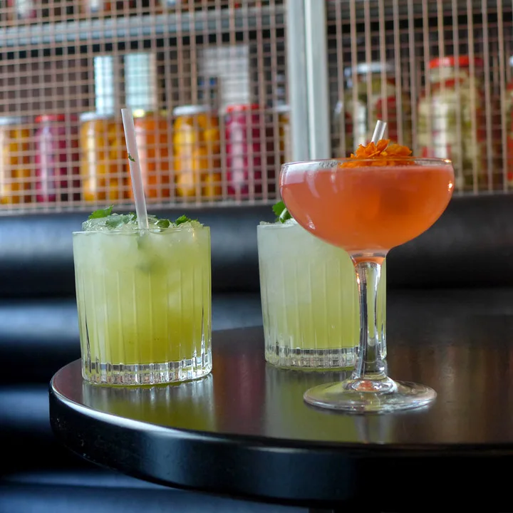 Punch. Drunk. Love: Sommeraquavit, Campari, Sitronsaft og appelsinlikør.