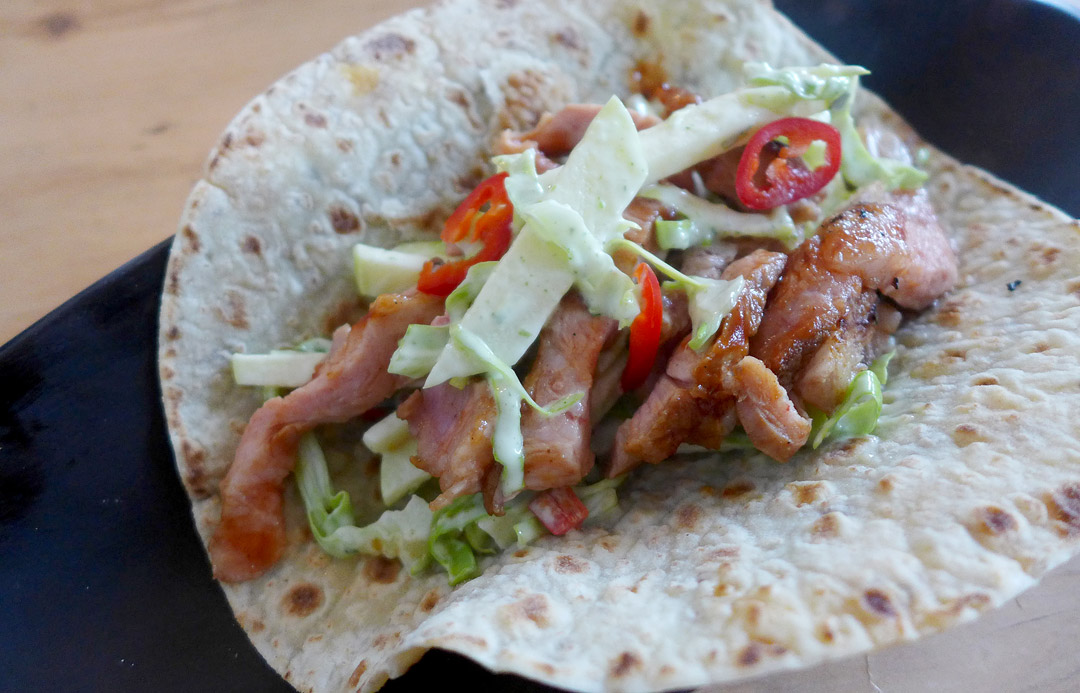 Deilig kotelettwrap.