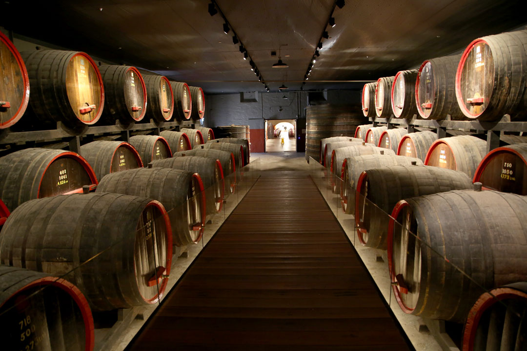 Inne i vinkjelleren. Foto: Erik Valebrokk