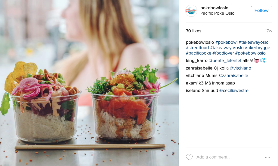 Bildet er hentet fra instagramkontoen Pokebowlsoslo.