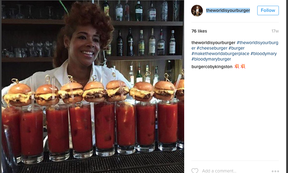 Bloody Mary + burgerpynt fra insagramkontoen theworldisyourburger.
