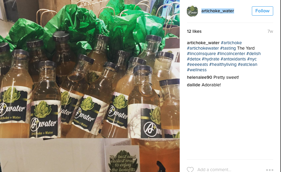 Artisjokkvann fra Instagramkontoen artichoke_water