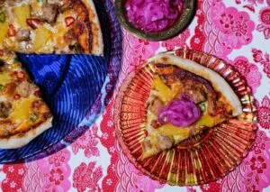 Tunfiskpizza som på Mauritius